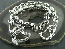 Biker Geldbörsenkette KARABINERHAKEN Wallet Keychain Silberkette Silber 925