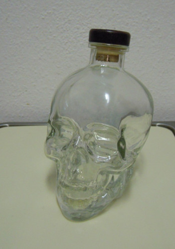 Glas skelett totenkopf flasche - totenkopf,