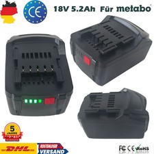 5,2 Ah 18V FÜR Metabo Akkupack Schiebeakku Li-Power Ersatzakku CAS Akku Mafell