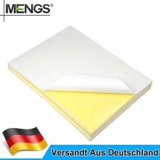 100x A4 Glänzend Aufkleber Papier Glanzpapier+Kleber Weiss Klebepapier 297x210mm