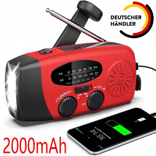 Solar radio handkurbel 2000mah - solar,