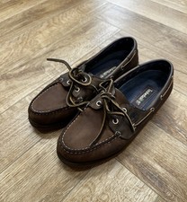 Timberland Damen Deck Boot Halbschuhe Schuhe UK 5 Braun Leder Schnürschuhe Low Top