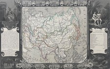 Asien Karte Originell Um 1870