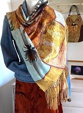 Made in Italy Tuch Schal Bic Scarf van Gogh  15 Sonnenblumen in einer Vase NEU