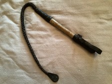 Vintage antike Kamel Reitpeitsche Damaszener Holz intarsiert mit Hufpickel