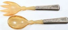 Horn-Salatbesteck | 835 Silber