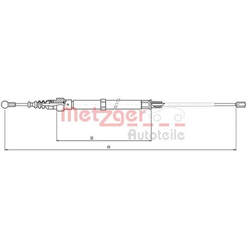 Metzger handbremsseil - 2x,