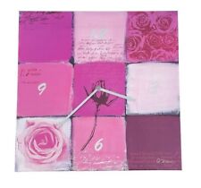 WANDUHR STYLE   " PINK ROSE "  GRÖßE  40 X 40 CM  INKL.  BATTERIE # SCHMUCKJAGD