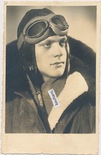 Portrait Luftwaffe Pilot Flieger Schutzanzug, Fliegerfunkkopfhaube (3745a)