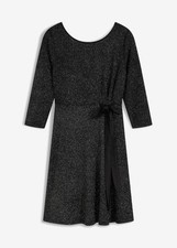 Kleid mit Glitzereffekt Gr. 44/46 Schwarz Mini-Abend-Party-Cocktailkleid Neu