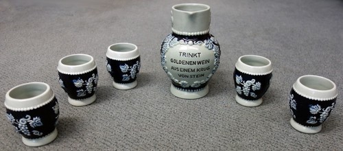 Vintage steingut weinset - vintage, –