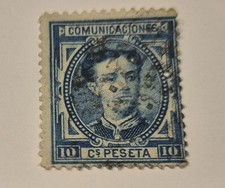 Briefmarke 10 Peseta Alfonso der XII. 1876