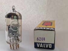 ULTRA RARE! Valvo 6201 (ECC81) NOS Gold Pins Long Black Plates 1964 Hamburg MINT