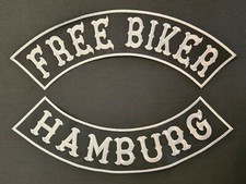Patch Aufnäher Free Biker HAMBURG Rückenschleife Rückenpatch 
