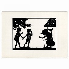 Künstler-AK Scherenschnitt  / Märchen "Hänsel und Gretel" (Grimm)