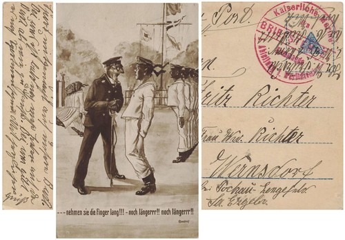 Marine humor feldpost 1918 - ak,