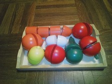 Holz Obst Gemüse mit Klettverschluss Spielküche Kaufladen