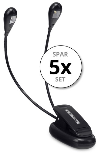 Doppel notenpultleuchte - 5x,