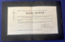Traueranz.k.u.k. Oberst a.D. Alois Hubert Eiserner Orden III.Klasse Frankenmarkt