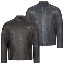 Lederjacke Herren Echt Leder Biker Jacke Rock Creek Herren Leder Jacken H-383