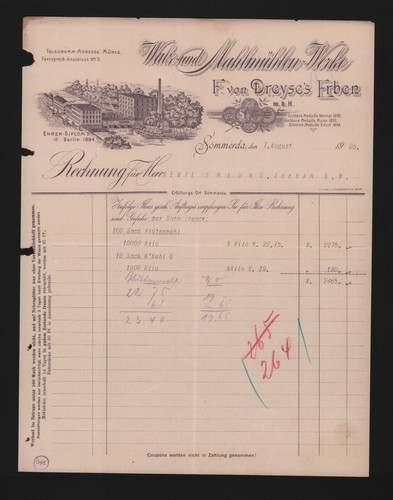 Sömmerda rechnung 1905 f - 1905,,