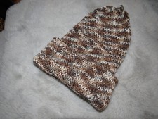 Warme dicke Strick Woll Mütze~doppellagig handgestrickt~schöne Farben~Neu