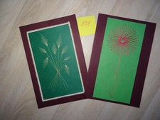 2 schöne Fadengrafik-Karten