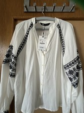 Zara bluse hemd mit stickerei - zara,