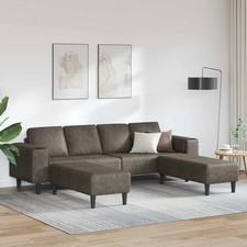Sofa Set Braun Faux Wildleder