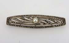 Art Deco Brosche mit Perle und