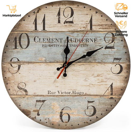 Holz wanduhr 30cm - wanduhr, landhausstil
