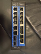 TRENDnet TI-G162 16-Port Industrieller Gigabit-DIN-Rail-Switch Metall-Gehäuse