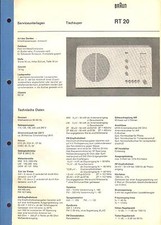 Braun Service Manual für RT 20 Tischsuper deutsch Copy 
