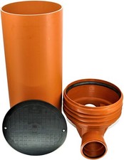 Schacht DN400/DN160 Komplett SET Rohr 100 cm Kanal Entwässerung Revisionsschacht