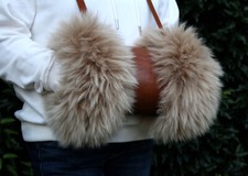 Toller Muff aus Lammfell und Leder - edler, zeitloser Handwärmer - warm + dicht