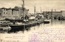 Ak Szczecin Stettin Pommern, Hafenansicht, Schiffe, Wasser,  Stralsund - 4875045