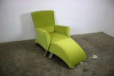 Rolf Benz 322 Sessel mit Hocker Stoff Gelb Designer Neubezug