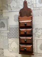 *Altes Wandregal Gewürzregal Gewürzschrank Holz ca 53 x 13 cm mit 4 Schubladen *