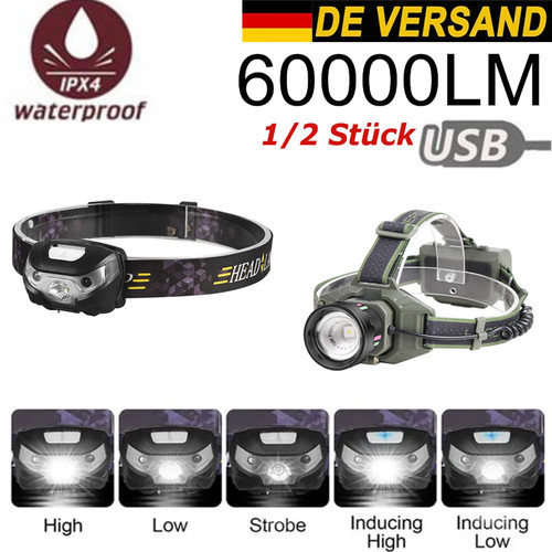 Led kopflampe stirnlampe - ,