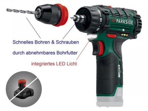 Parkside 12v akkuschrauber - parkside,