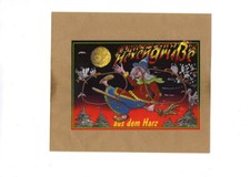 AK POSTKARTE HEXENGRÜßE AUS DEM HARZ HEXE BESEN VÖGEL TANNEN MOND POST KARTE