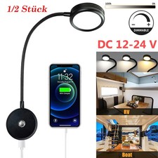 Leselampe LED Dimmbar Wohnmobil Lampe für Boot Auto Bett Camper Wandmontage 12V