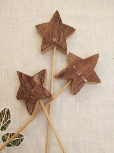 Stecker stern 3st - 3st.natur, holz