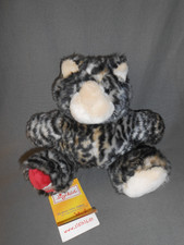 SIGIKID  KATZE  GRAU BEIGE GESCHECKT   ROTE  PFOTE  KUSCHELTIER  3 FARBIG  ! NEU