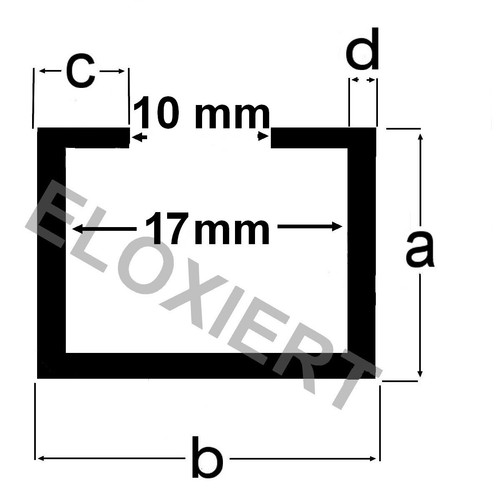 Alu profil 13x22x6x2 - alu, 13x22x6x2,75mm