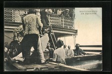 Neptunsfeier am Äquator, soziales Leben, Ansichtskarte 