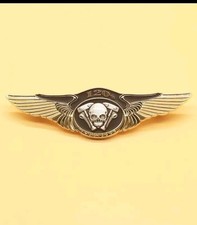 Pin Totenkopf Flügel Motorrad Biker Kutte Weste MC Harley Davidson Anstecker Rar