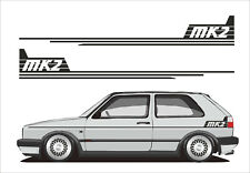 ..:: Seitenstreifen Retro Dekor Streifen Decal Sticker passend für VW Golf 2 ::.