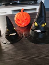 Halloween sprechender Hut 16cm breit/hoch mit Led Teelicht Hexenhut Zauberhut