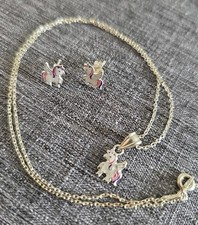 Kinderschmuck Mädchen Set Ohrringe und Halskette Schmuckset Geschenkset Neu